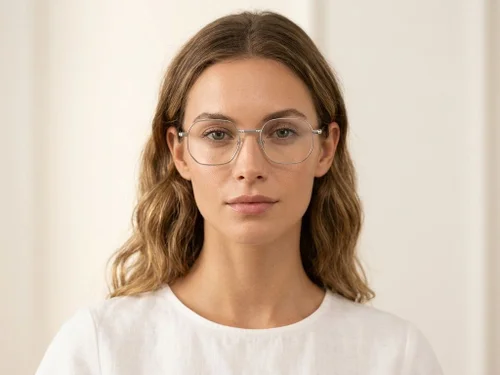 Lunettes géométriques en métal argenté #BS2425-1580