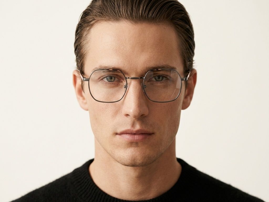 Geometric Grey Metal Glasses #BS2425-1581