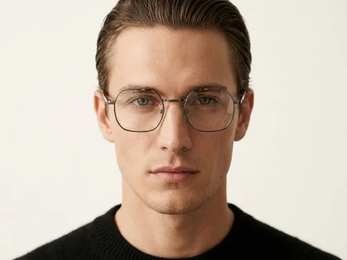 Lunettes géométriques en métal gris #BS2425-1581