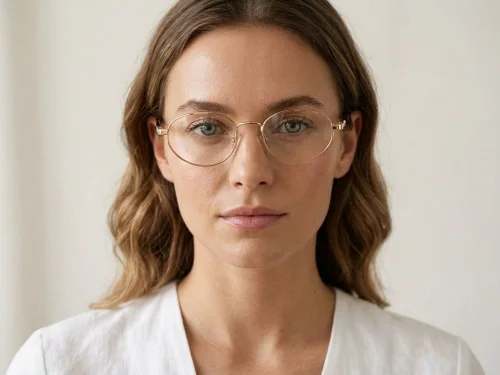 Lunettes ovales en métal doré #BS2425-1582