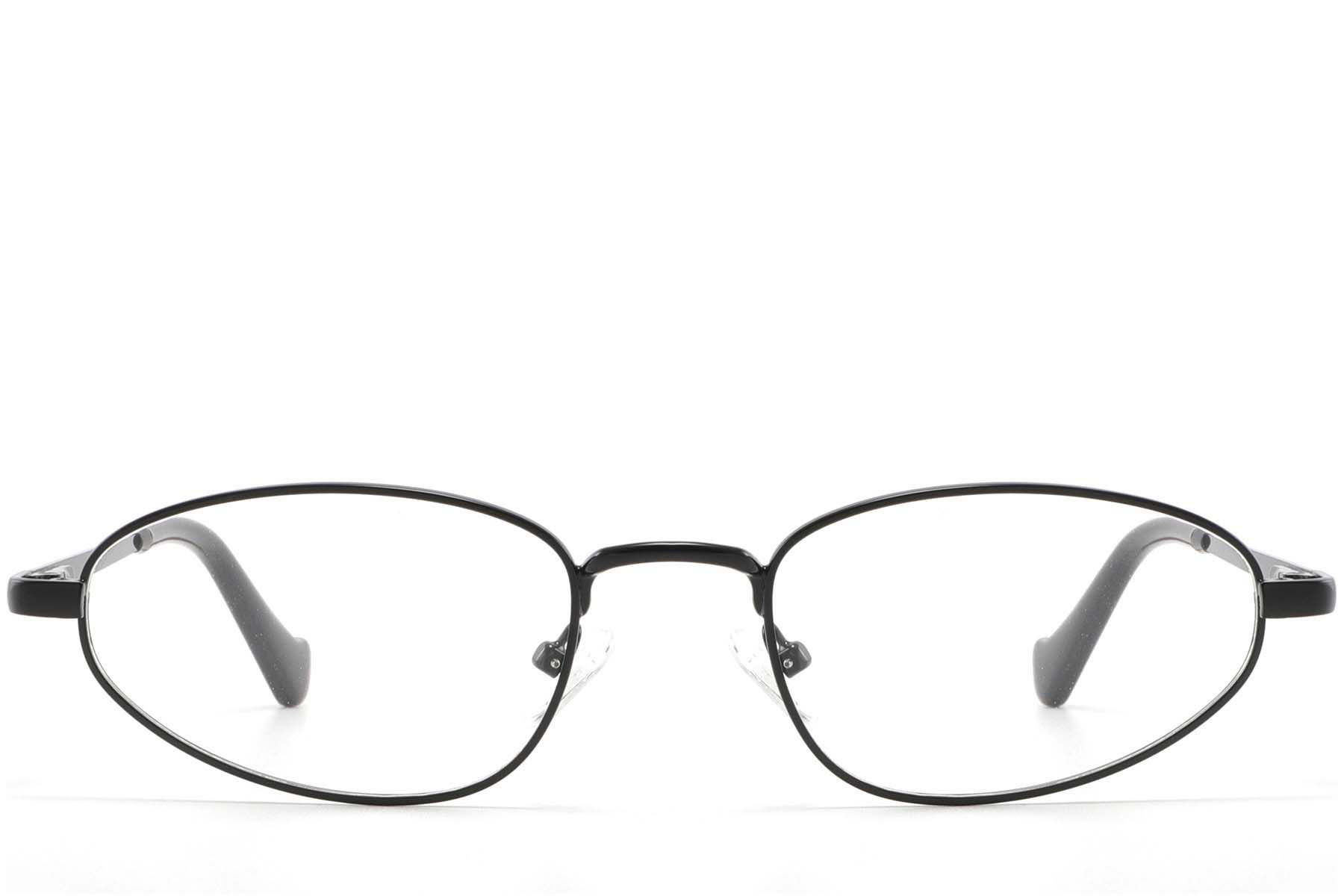 Oval Black Metal Glasses #BS2425-1583