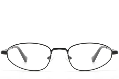 Lunettes ovales en métal noir #BS2425-1583