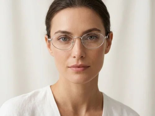 Lunettes ovales en métal argenté #BS2425-1584