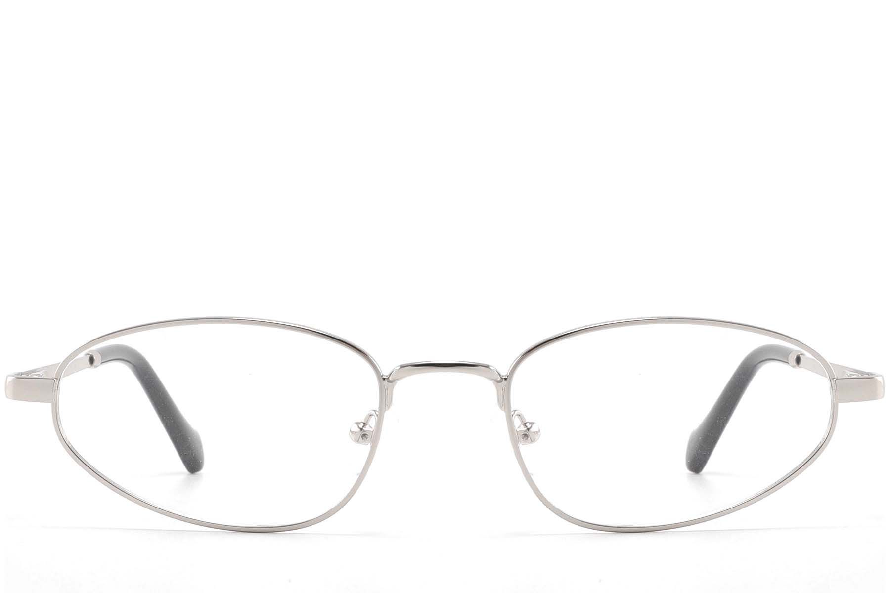 Oval Silver Metal Glasses #BS2425-1584