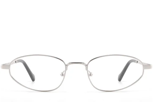 Lunettes ovales en métal argenté #BS2425-1584