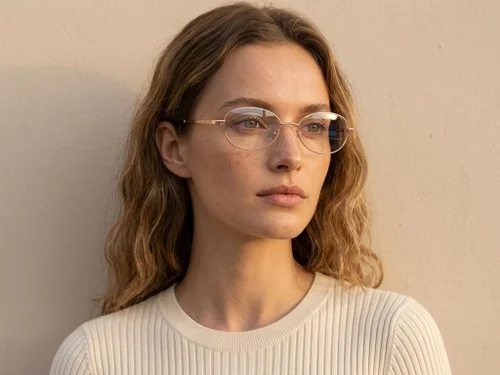 Lunettes ovales en métal doré #BS2425-1586