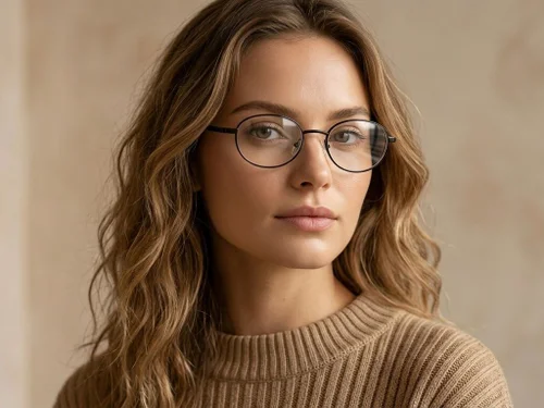 Lunettes ovales en métal noir #BS2425-1587