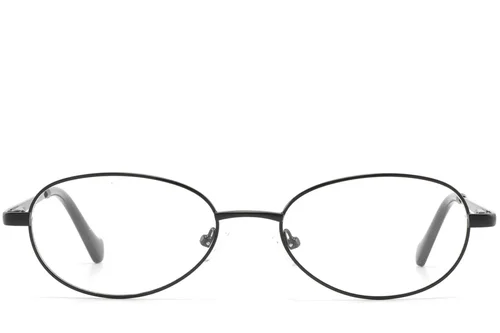 Lunettes ovales en métal noir #BS2425-1587