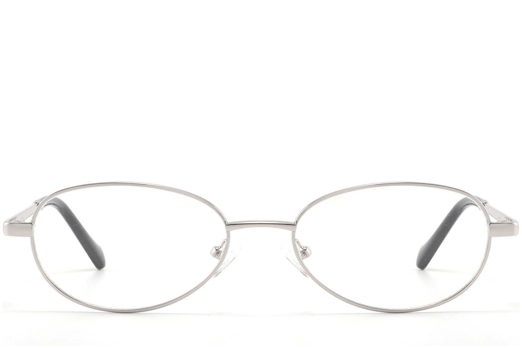 Oval Silver Metal Glasses #BS2425-1588