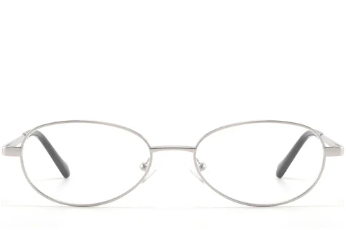 Lunettes ovales en métal argenté #BS2425-1588