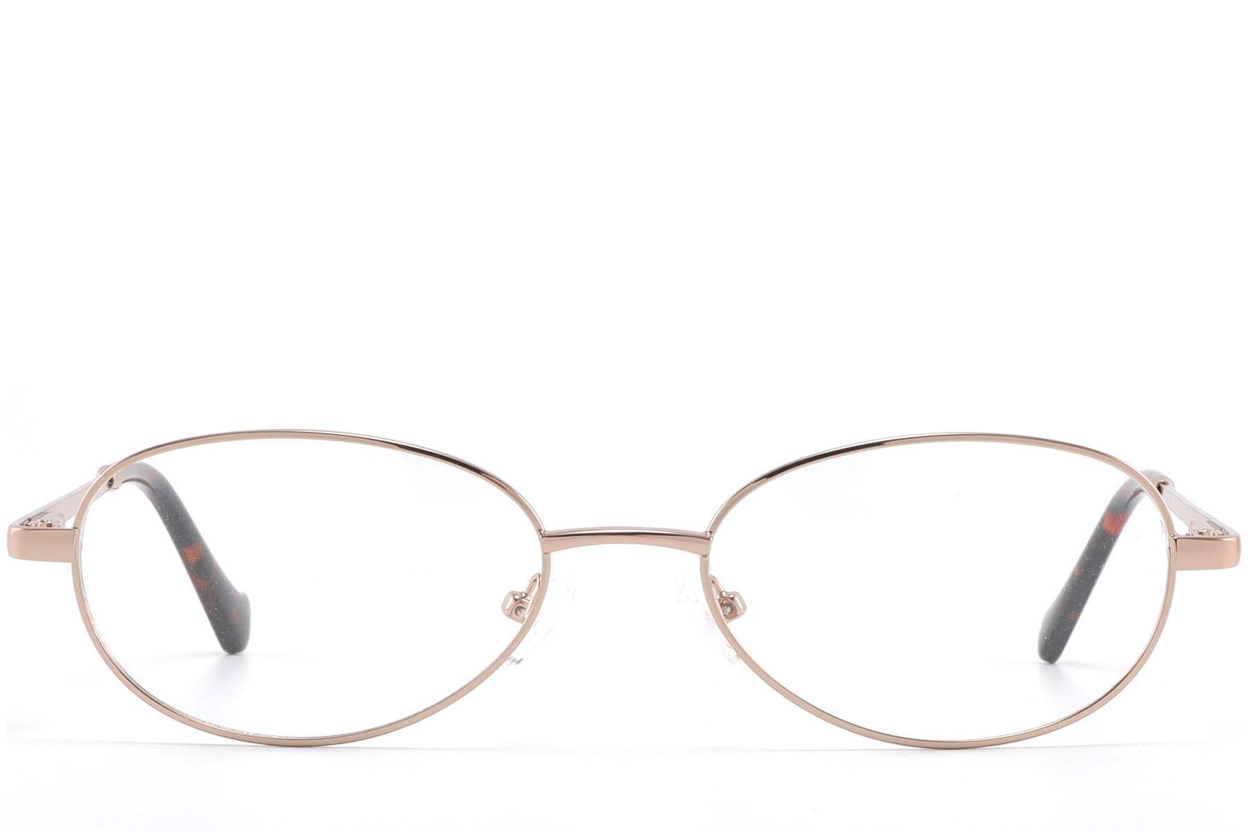 Oval Golden Metal Glasses #BS2425-1589