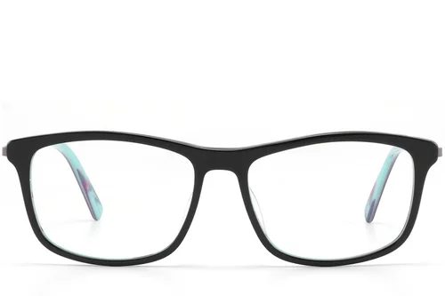 Lunettes rectangulaires en acétate noir #BS2425-1603