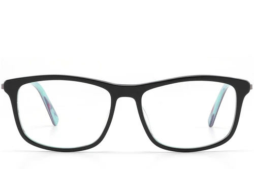 Gafas rectangulares de acetato negro #BS2425-1603