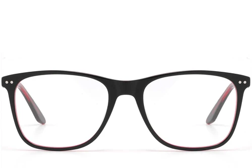 Gafas rectangulares de acetato negro #BS2425-1608