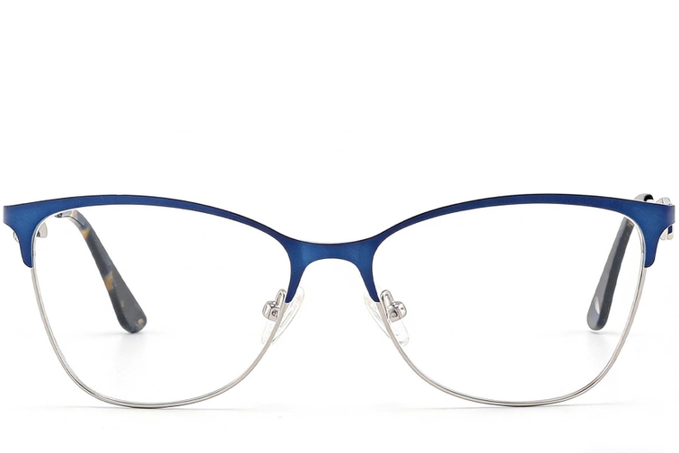 Semi-rimless Blue Metal Glasses #BS2425-1620