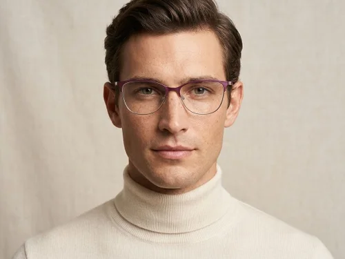 Lunettes semi-cerclées en métal violet #BS2425-1621