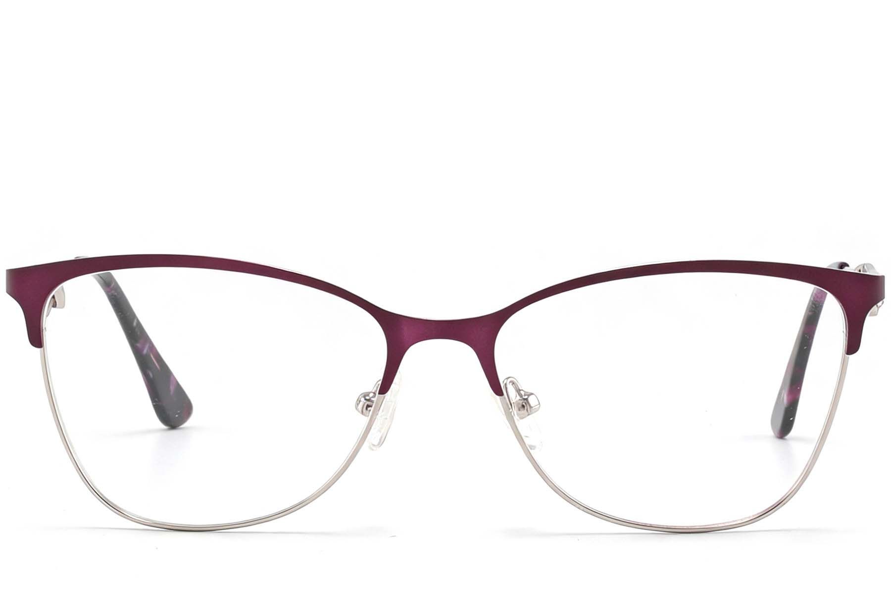 Semi-rimless Purple Metal Glasses #BS2425-1621