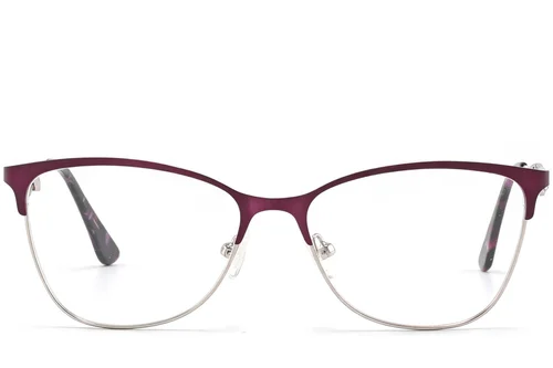 Lunettes semi-cerclées en métal violet #BS2425-1621