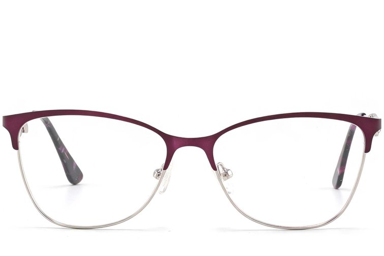 Semi-rimless Purple Metal Glasses #BS2425-1621
