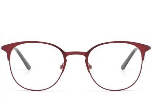 Semi-rimless Red Metal Glasses #BS2425-1625