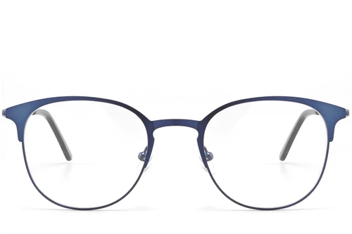 Semi-rimless Blue Metal Glasses #BS2425-1626