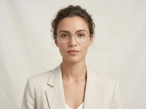 Lunettes géométriques en métal argenté #BS2425-1629