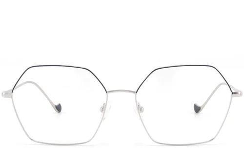 Lunettes géométriques en métal argenté #BS2425-1629