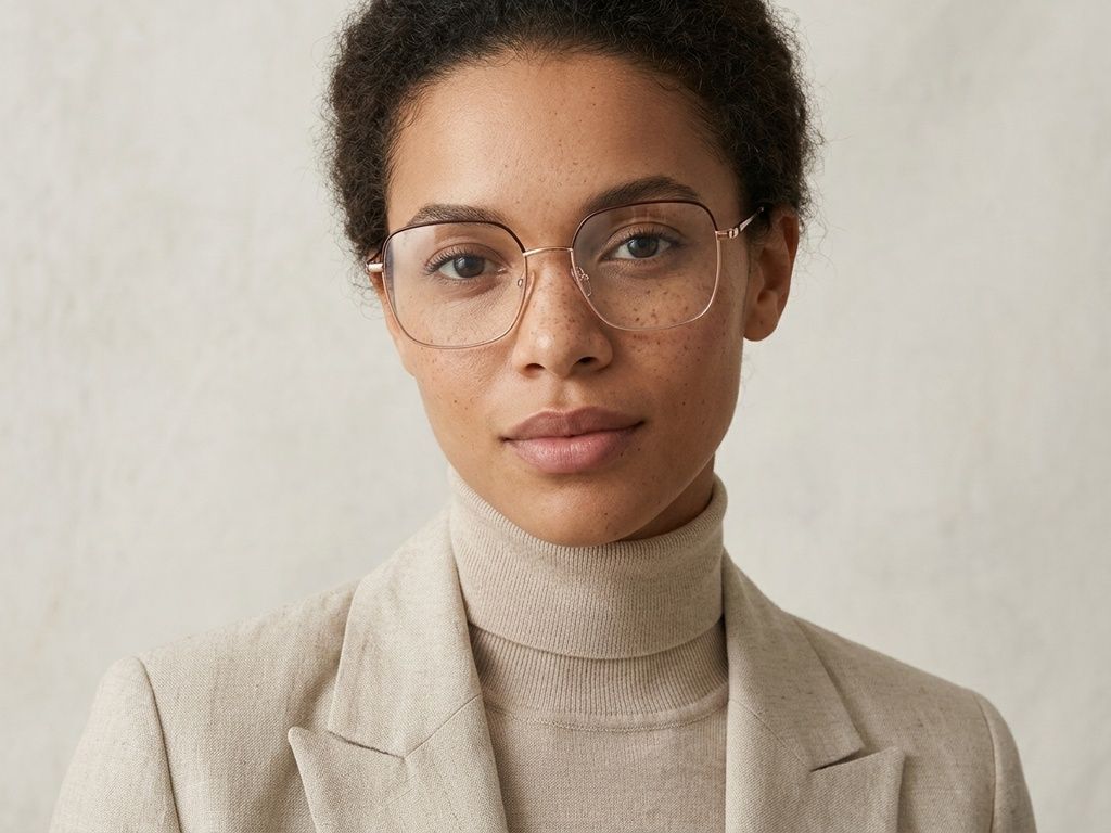 Rectangular Golden Metal Glasses #BS2425-1631