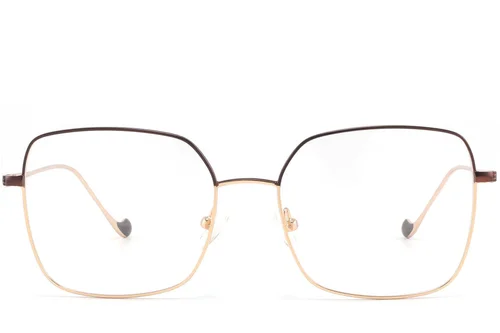 Lunettes rectangulaires en métal doré #BS2425-1631