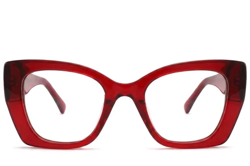 Lunettes papillon en acétate rouge #BS2425-1636