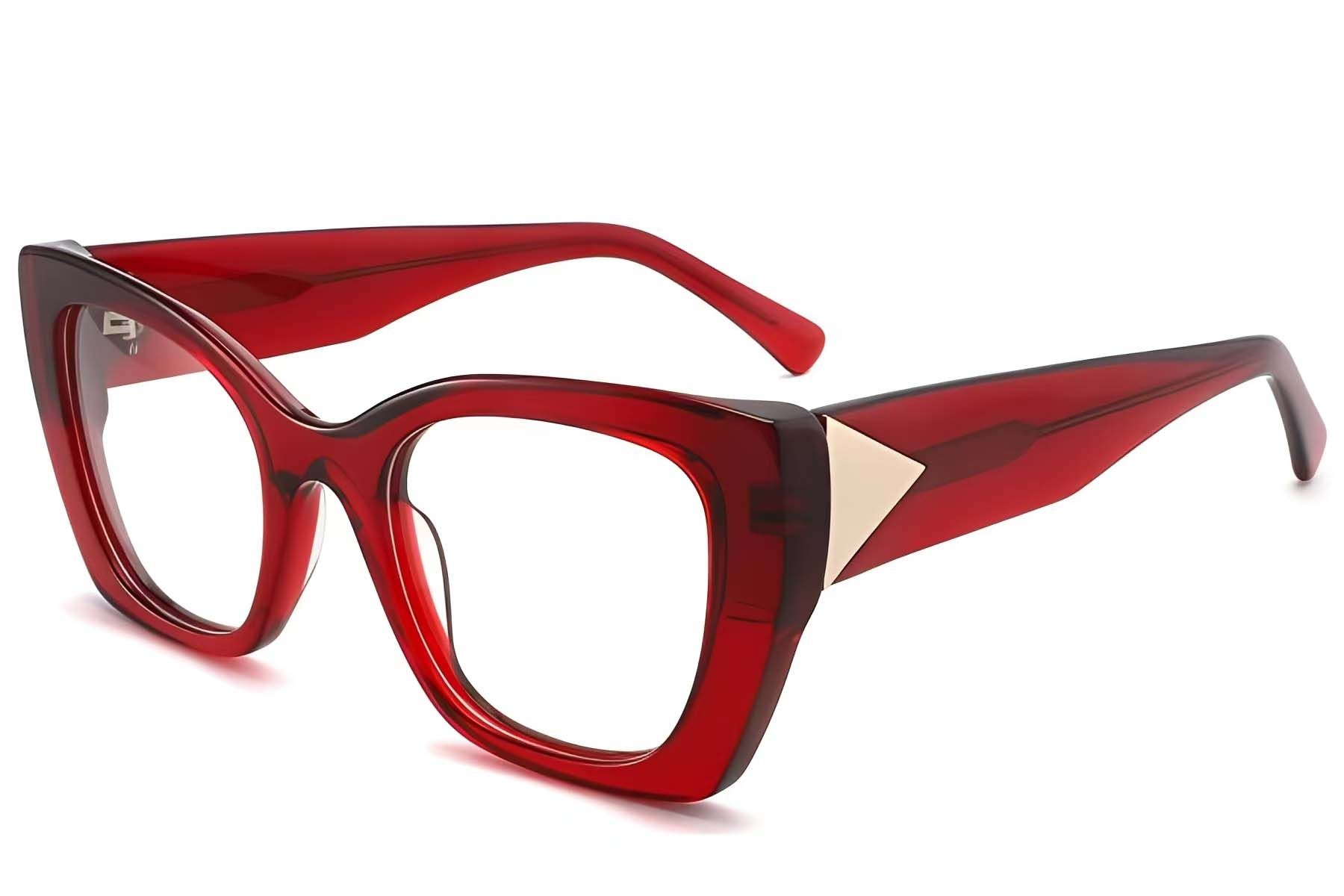 Occhiali in acetato rosso farfalla #BS2425-1636