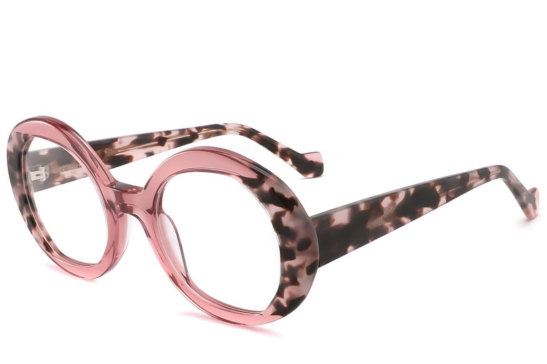 Bicchieri rotondi in acetato rosa #BS2425-1638