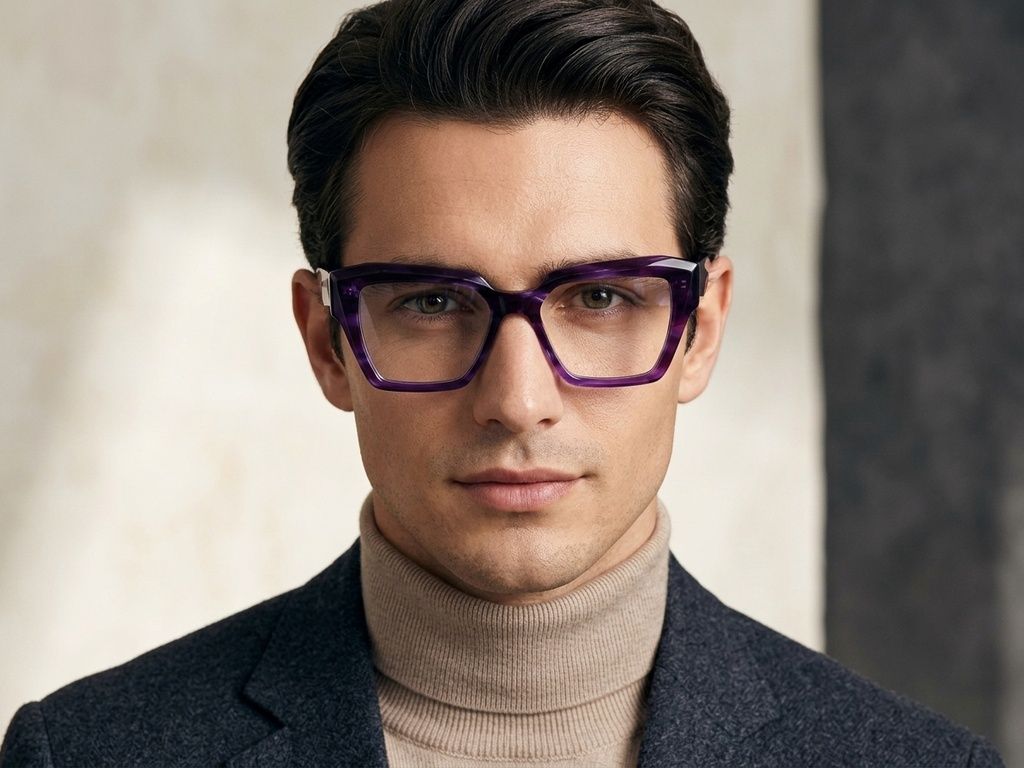 Vasos rectangulares de acetato morado #BS2425-1640