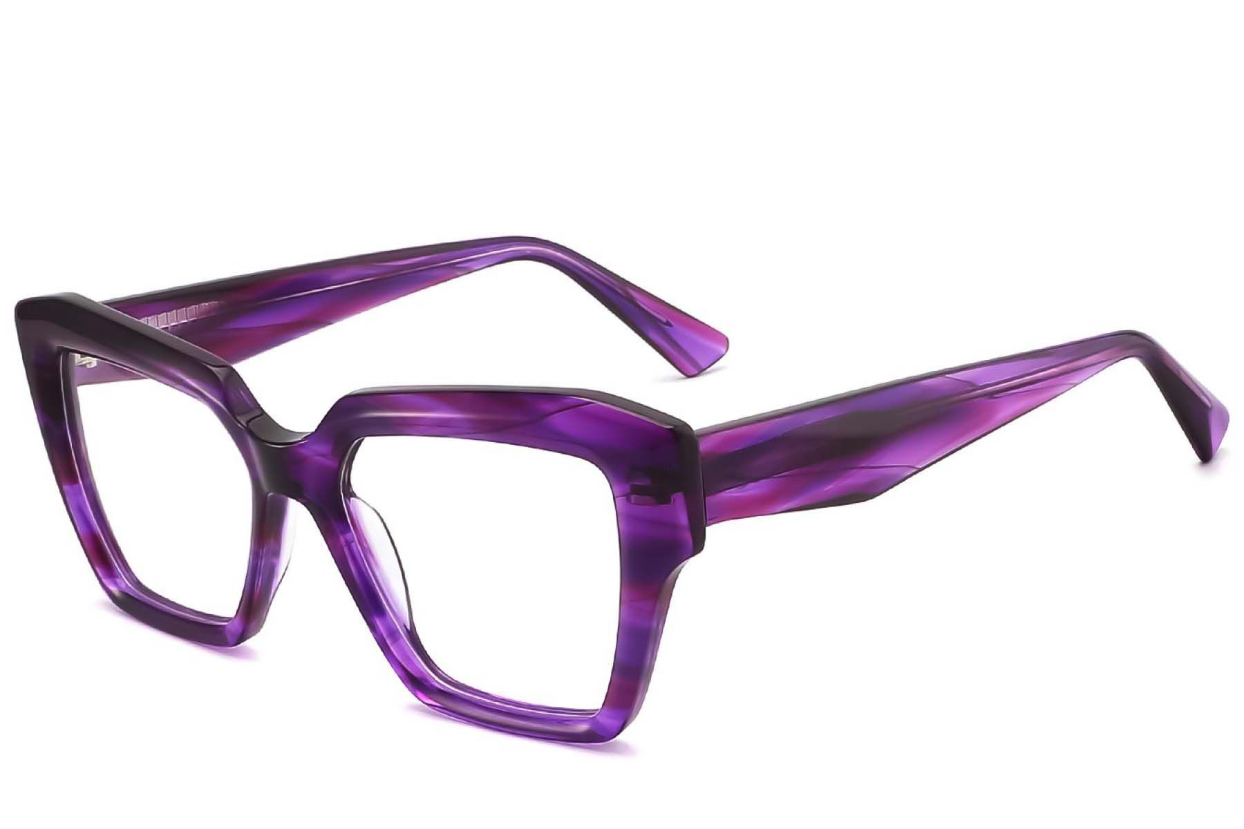 Bicchieri rettangolari in acetato viola #BS2425-1640