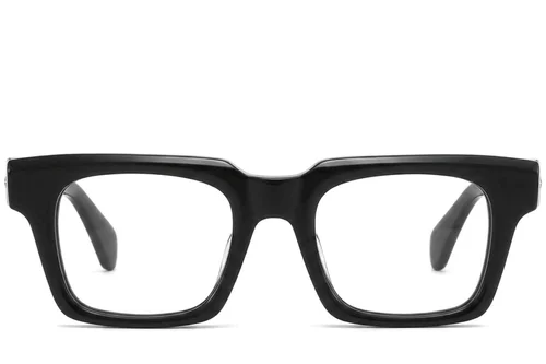 Lunettes rectangulaires en acétate noir #BS2425-1645
