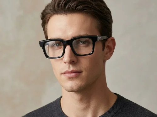 Lunettes rectangulaires en acétate noir #BS2425-1645