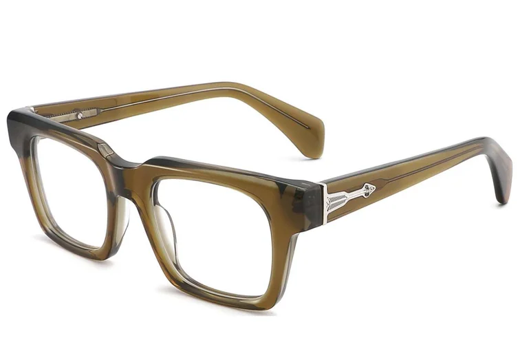 Rectangular Green Acetate Glasses #BS2425-1648
