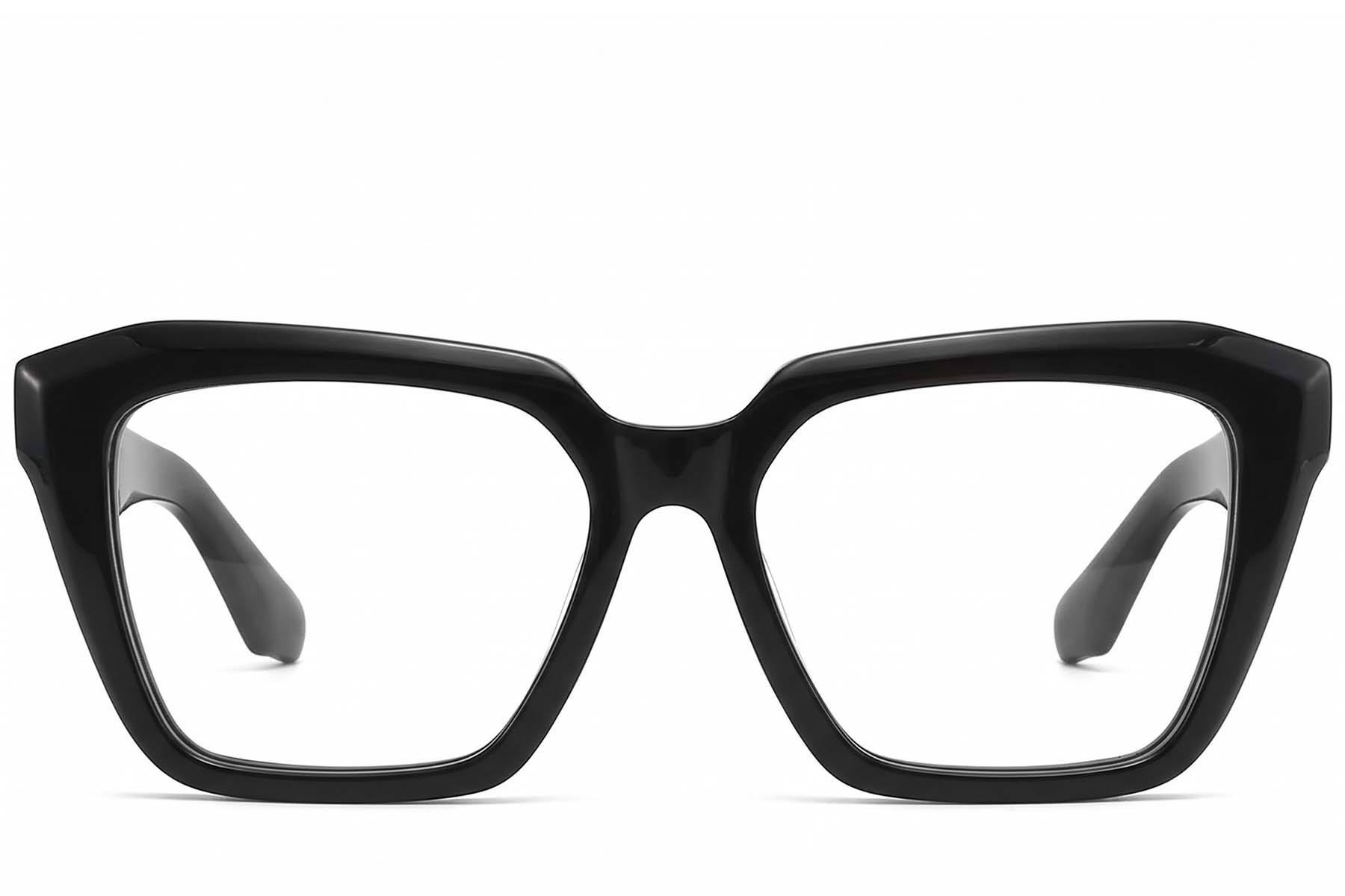 Vasos rectangulares de acetato negro #BS2425-1653