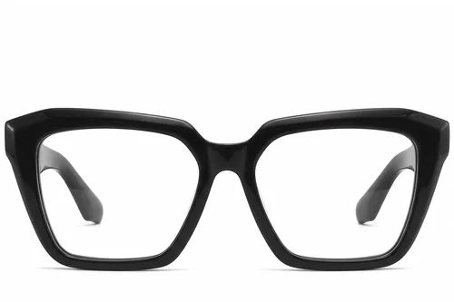 Lunettes rectangulaires en acétate noir #BS2425-1653