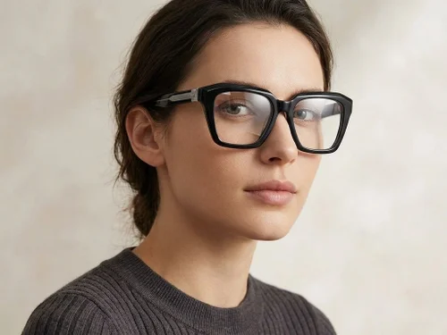 Lunettes rectangulaires en acétate noir #BS2425-1653