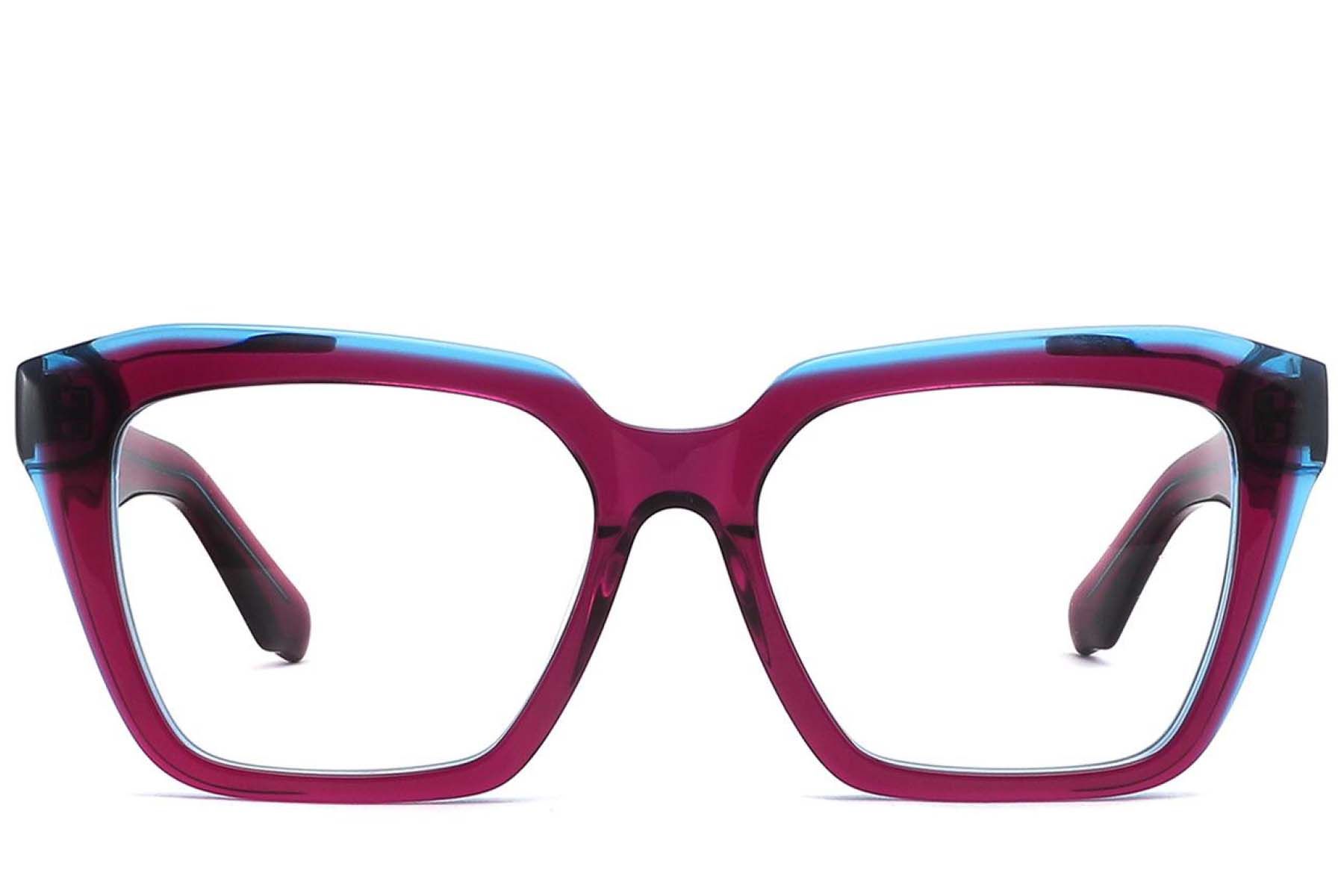 Rectangular Red Acetate Glasses #BS2425-1656