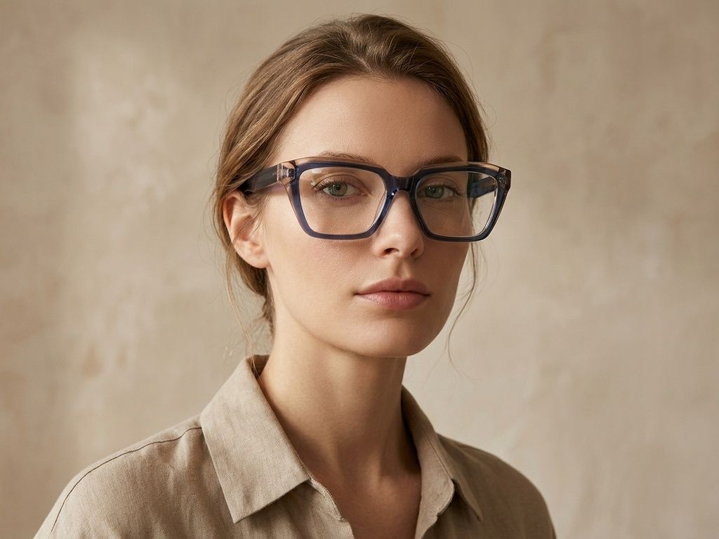 Rectangular Blue Acetate Glasses #BS2425-1657