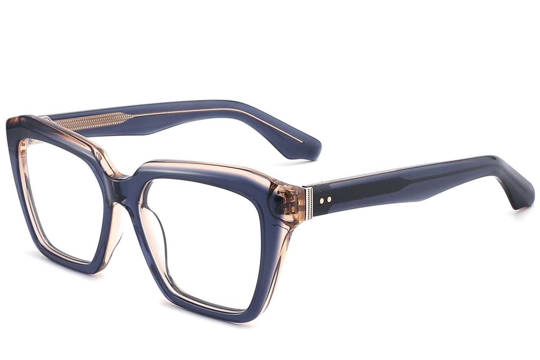 Rectangular Blue Acetate Glasses #BS2425-1657