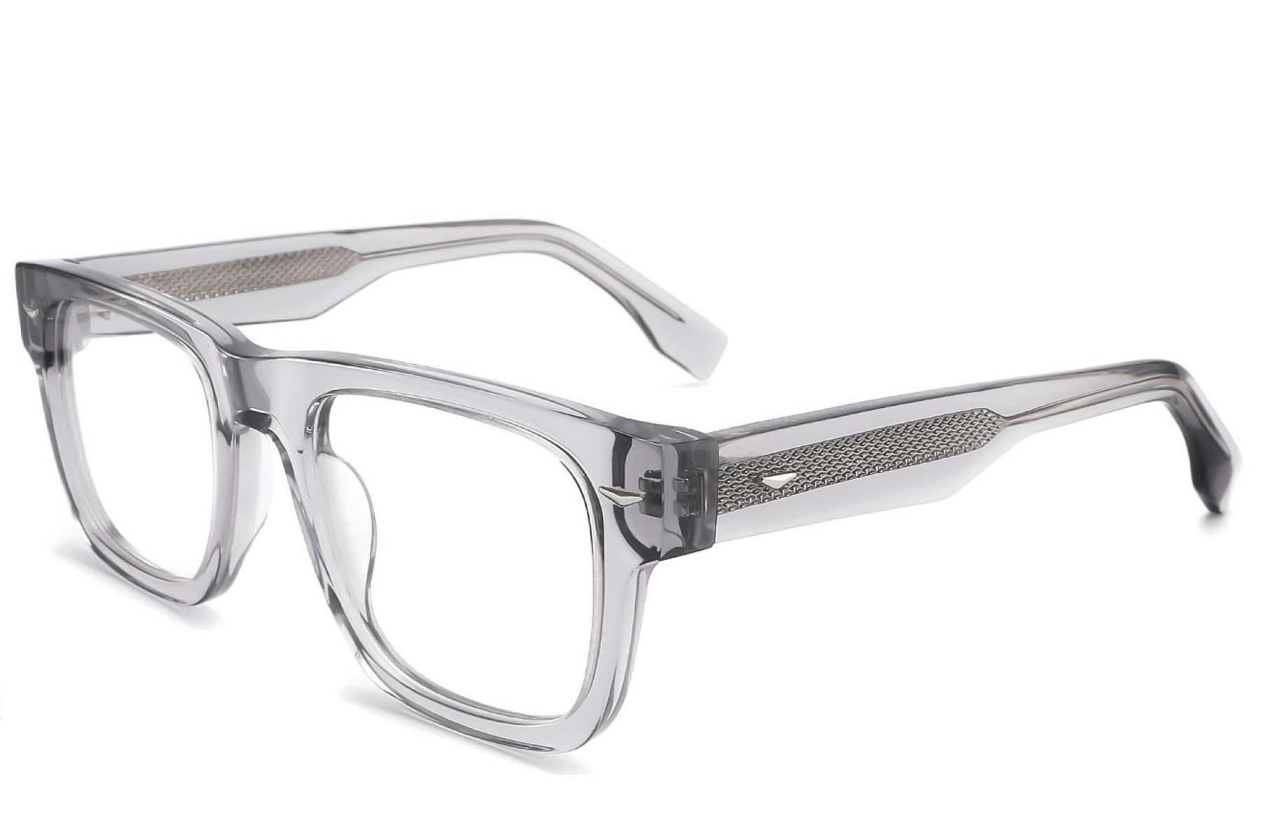 Rectangular Grey Acetate Glasses #BS2425-1658
