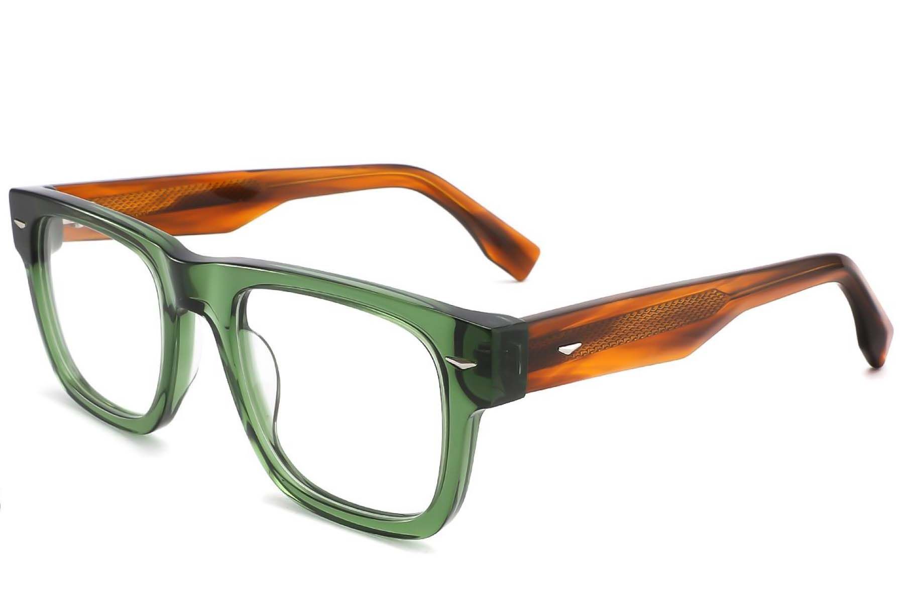 Rectangular Green Acetate Glasses #BS2425-1659