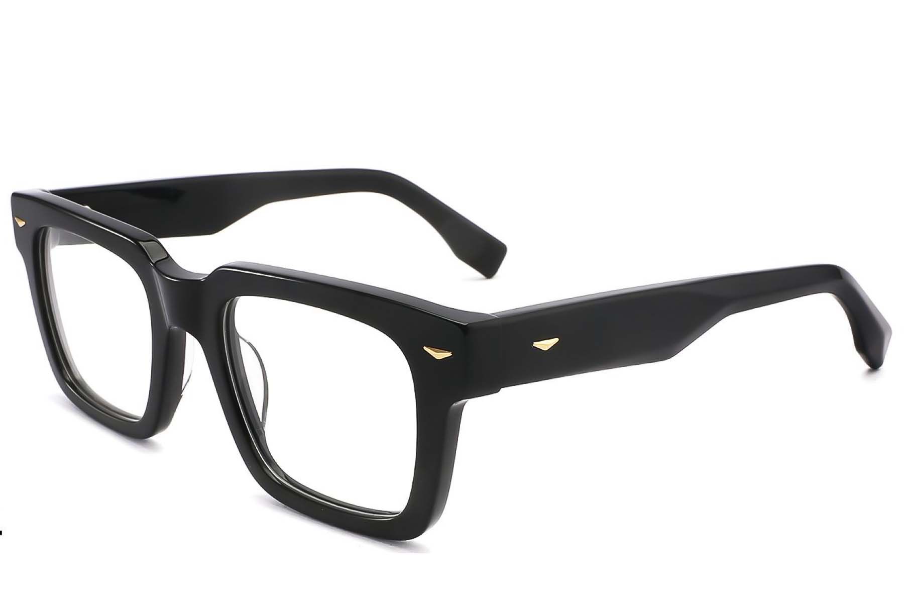Rectangular Black Acetate Glasses #BS2425-1660