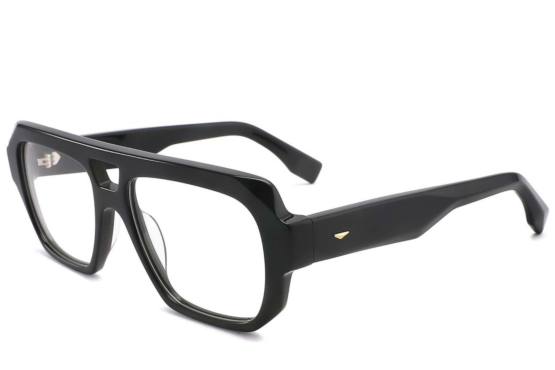 Aviator Black Acetate Glasses #BS2425-1662