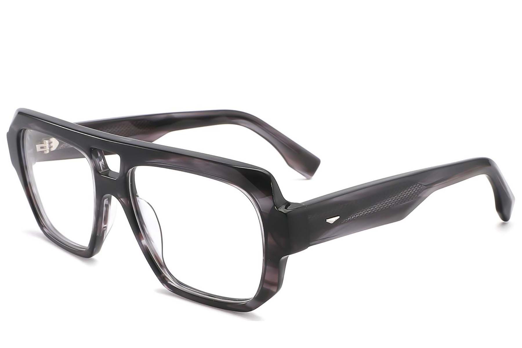 Aviator Grey Acetate Glasses #BS2425-1664