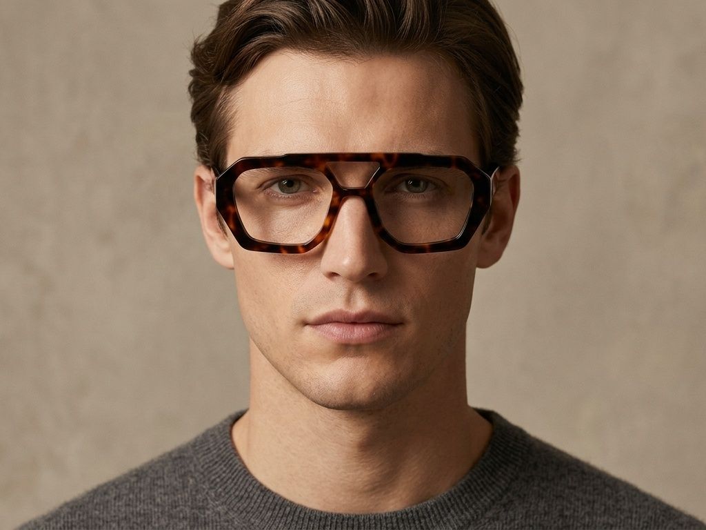 Aviator Tortoiseshell Acetate Glasses #BS2425-1666