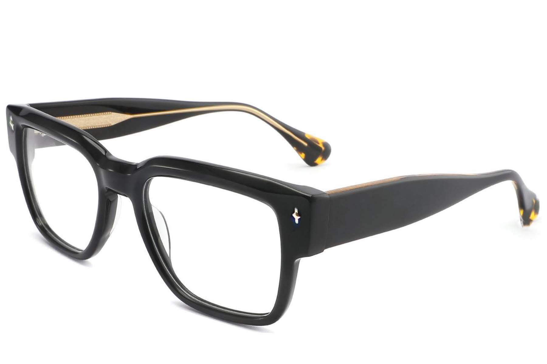Rectangular Black Acetate Glasses #BS2425-1667